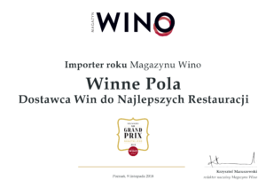Read more about the article Kolejne zwycięstwo!!! Winne Pola – IMPORTEREM ROKU 2018